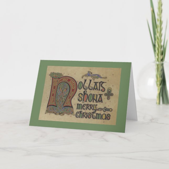 Vintage Irish Christmas Greeting Card (Front)