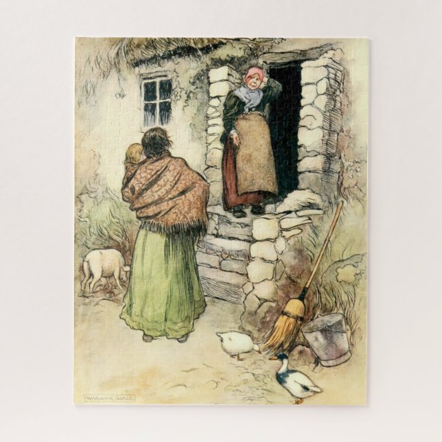 Vintage Irish Cottage Jigsaw Puzzle (Vertical)