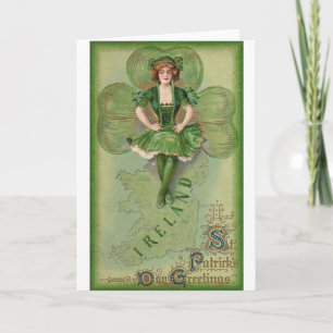Vintage Irish Dancer St. Patrick's Day Card