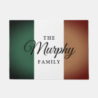 Vintage Irish flag and custom family surname