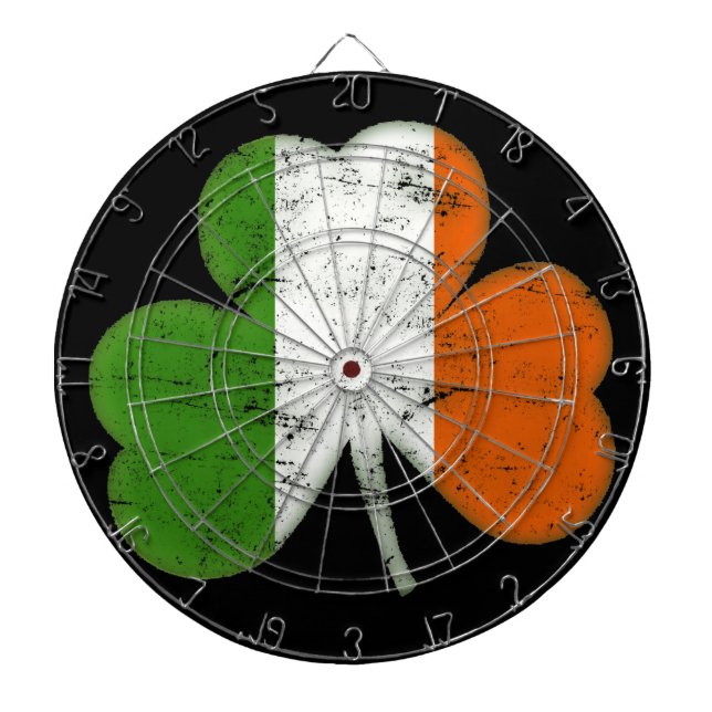 Vintage Irish Flag Shamrock Dartboard (Front)