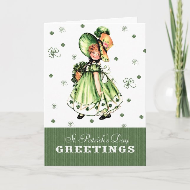 Vintage Irish Girl St.Patrick's Day Cards (Front)
