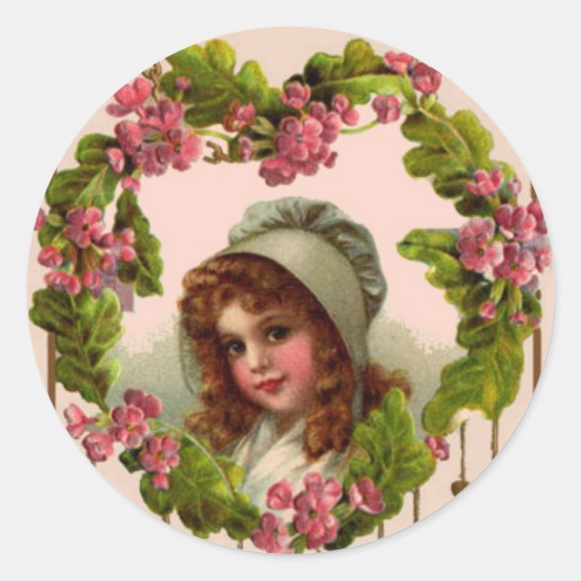 Vintage Irish Girl Sticker (Front)
