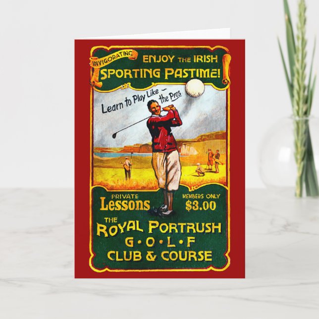 Vintage Irish Golf Card (Front)