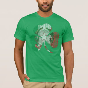 Vintage Irish Italian Flag Shamrock Heritage T-Shirt