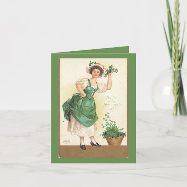 Vintage Irish Miss St.Pat's Card (Front)