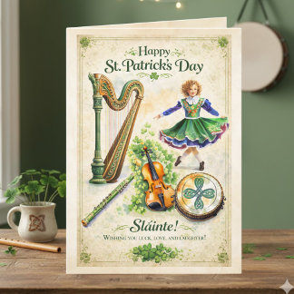 Vintage Irish Music & Dance St. Patrick's Day Card