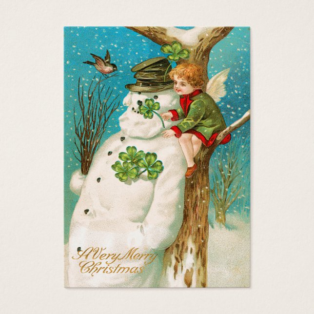 Vintage Irish Snowman Nom Tags (Devant)