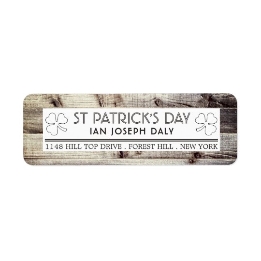 Vintage Irish Wood St Patrick's Day Return Address Label