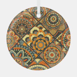 Vintage Islamic motifs, decorative seamless. Glass Ornament