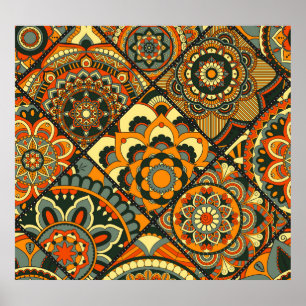 Vintage Islamic motifs, decorative seamless. Poster