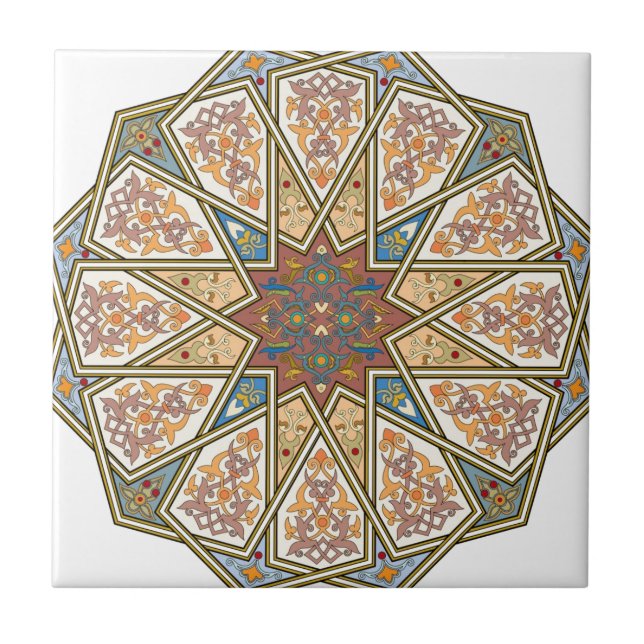Vintage Islamic Pattern Design Tile (Front)