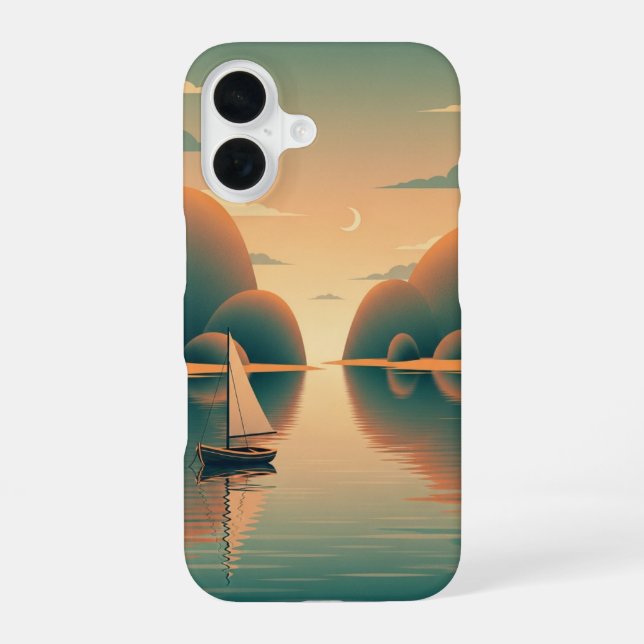 Vintage Island Bay iPhone 16 Case (Back)