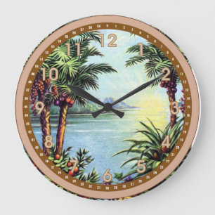 Vintage Island Large Clock