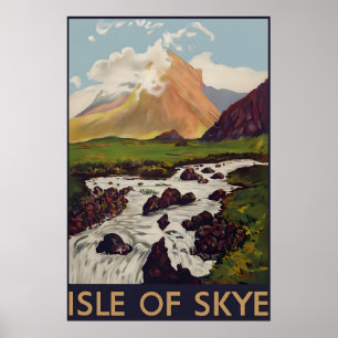 Vintage Isle of Skye Travel Poster, Scottish Poster