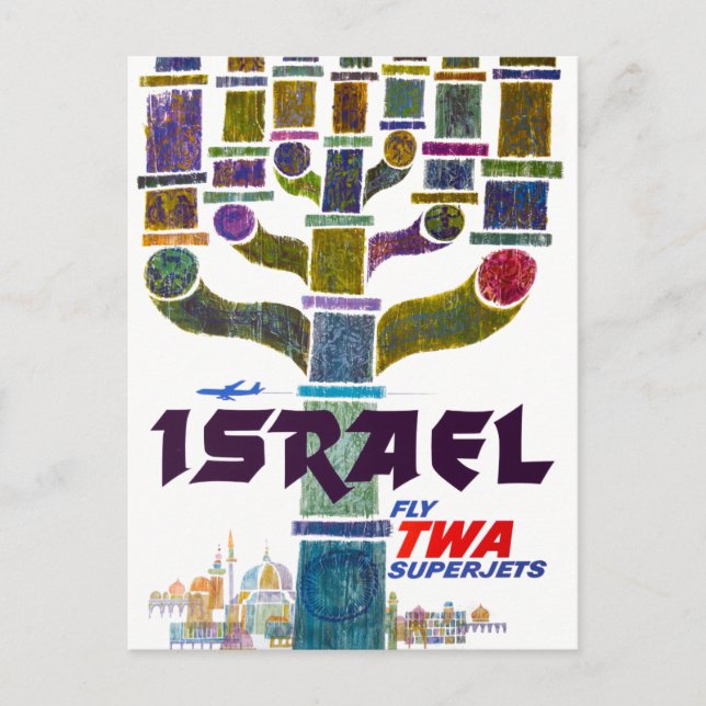 Vintage Israel Travel Postcard (Front)