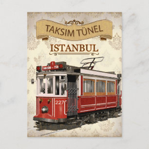 Vintage istanbul Tower Turkey Travel watercolor Postcard