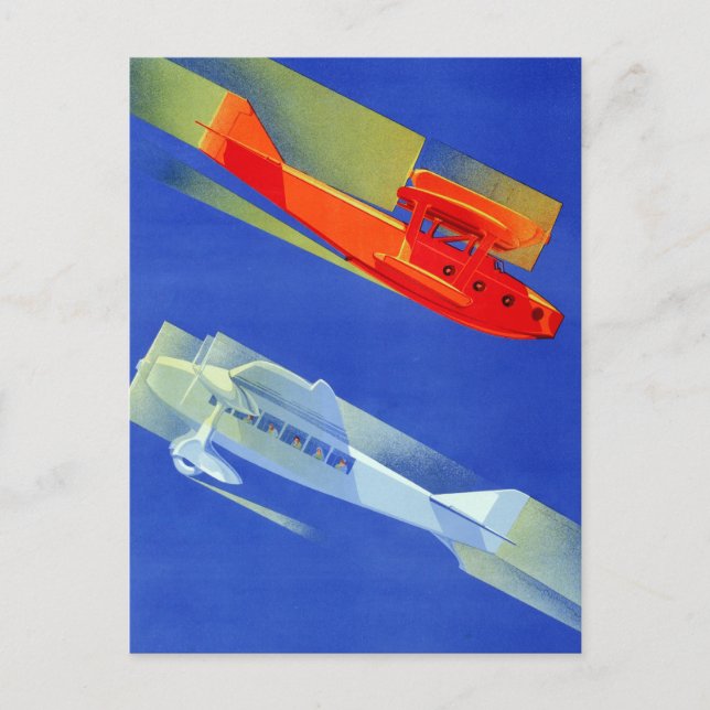 Vintage Italian Airline Travel Postcard (Front)