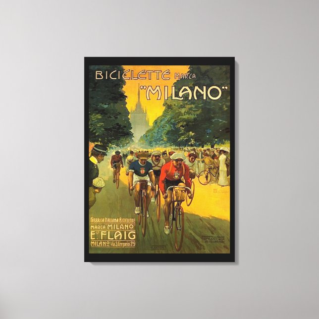 Vintage Italian Bicycle Ad Canvas Print (Front)