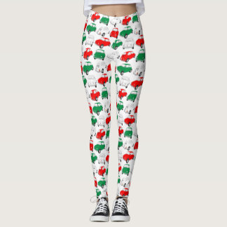 Vintage Italian Car Pattern Leggings
