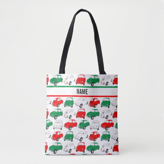 Vintage Italian Car Pattern Tote Bag (Front)