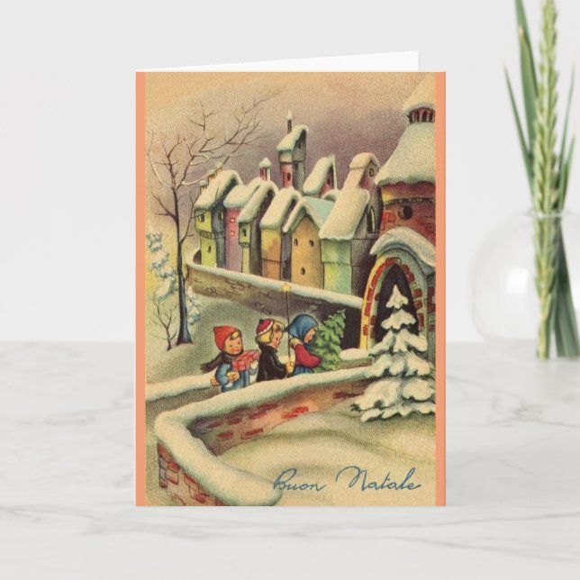 Vintage Italian Christmas Greeting Card (Front)