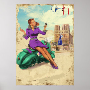 Vintage Italian Girl Poster