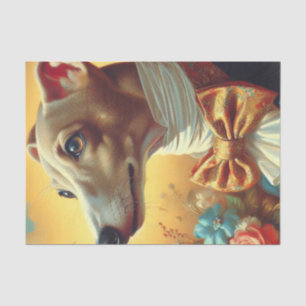 Vintage Italian Greyhound Dog Painting Tissue Paper