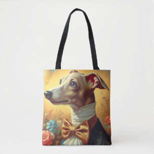 Vintage Italian Greyhound Dog Painting Tote Bag