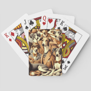 Vintage Italian Greyhound Illustration Playing Cards