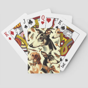 Vintage Italian Greyhound Illustration Playing Cards