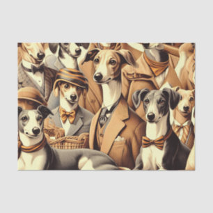 Vintage Italian Greyhound Illustration Tissue Paper