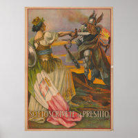 Vintage Italian Illustration of a Woman Poster
