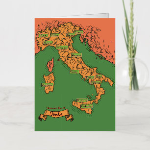 Vintage Italian map Foil Greeting Card