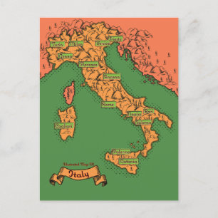 Vintage Italian map Postcard