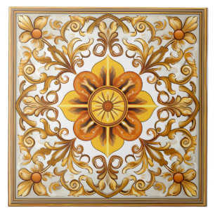 Vintage Italian Mediterranean Pattern Tile