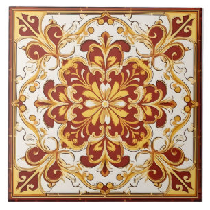 Vintage Italian Mediterranean Pattern Tile