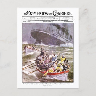 VINTAGE ITALIAN NEWSPAPER TITANIC SINKING  POSTCARD