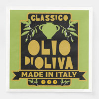 Vintage Italian Olive Oil Apron Napkin