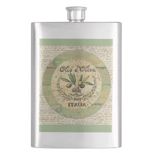 Vintage Italian Olive Oil Decanter- Hip Flask