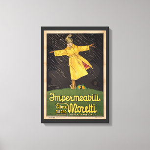 Vintage Italian Raincoat Advertisement Canvas Print