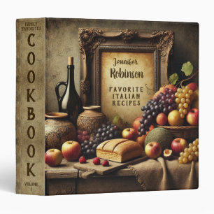 Vintage Italian Recipe Cookbook Binder