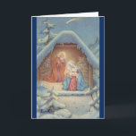 Vintage Italian Religious Christmas Greeting Card<br><div class="desc">Retro / Vintage Italian Christmas greeting card.  Jesus,  Mary and Joseph in a manger in the snow!  Buon Natale!</div>