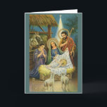 Vintage Italian Religious Christmas Greeting Card<br><div class="desc">Retro / Vintage Italian Christmas greeting card.  Beautiful nativity scene with Baby Jesus,  Mary,  Joseph and a shepherd!  Buon Natale!  Merry Christmas!</div>