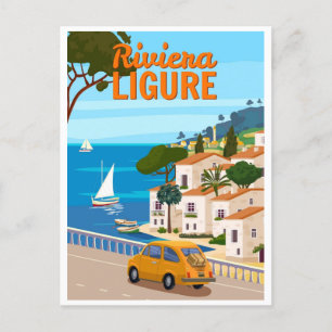 Vintage Italian Riviera ligure Europe Italy travel Postcard