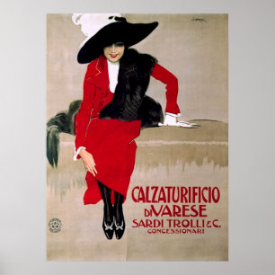 Vintage Italian Shoe Factory Advertisement Poster