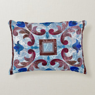 Vintage Italian tile with Moroccan patternabstract Accent Pillow