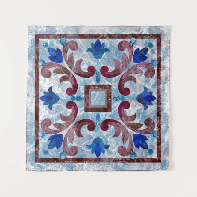Vintage Italian tile with Moroccan patternabstract Tapestry (Front)