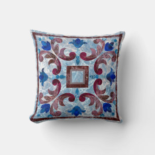 Vintage Italian tile with Moroccan patternabstract Throw Pillow