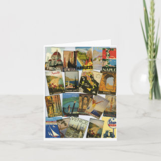 Vintage Italian Travel Posters Collage Card